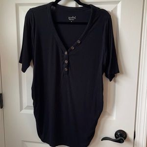 Isabell maternity short sleeve ribbed blouse